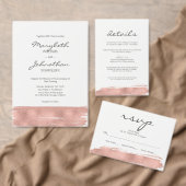 Moderne Roos goudpenseel RSVP Weddenschap All In One Uitnodiging (Personaliseer de collectie van deze zelfstandige maker.)