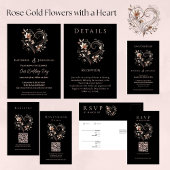 Modern Roos Gouden Bloemen-Trouwstoel Grafiek- Kaart