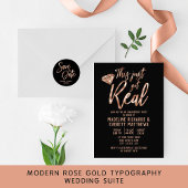 Roos Goud Moderne Typografie Bruiloft bruid T-shirt