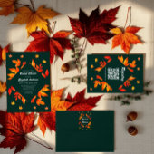 Moderne Rustieke Bruiloftsshower met Herfstbladere Bedankdoosjes