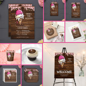 Modern Rustic Ice Cream Scoop Drawing Baby shower Ronde Sticker