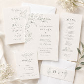 Moderne Sage Botanische Save the Date Kaart