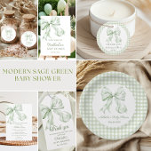 Elegant Sage Green Bow Baby shower Servet