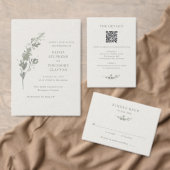 Moderne Saliegroene Botanische Elegante Bruiloft Programmakaart (Personaliseer de collectie van deze zelfstandige maker.)
