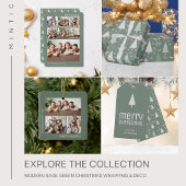 Prettig Kerstfeest Kerstdag Salie Groen Cadeaupapier
