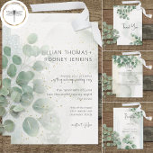 Modern Sage Green Eucalyptus & Gold Wedding Save The Date