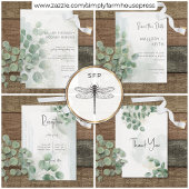 Modern Sage Green Eucalyptus & Gold Wedding Bedankkaart
