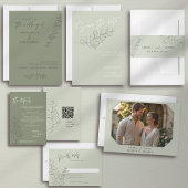 Minimalistische handgetekende verlaat groen script kaart