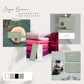 Moderne Sage Groen met QR Code Afsprakenkaartje