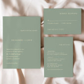 Modern Sage Green Simple Wedding Informatiekaartje