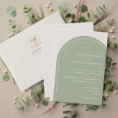 Modern Sage Green Wedding Invitation Kaart (Personaliseer deze collectie van deze onafhankelijke maker. Test)