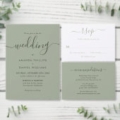 Elegante Sage Green Gast Informatie Kaarten (Personaliseer de collectie van deze zelfstandige maker.)