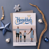 "Happy Hanukkah" Gold Menorah Cadeaulabel