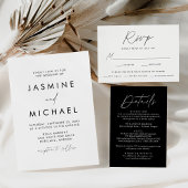 Modern Black Script Wedding Save the Date Acryl Uitnodigingen