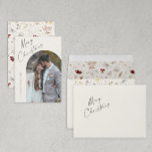 Eenvoudig script Boho Arch Kerstmis Feestdagenkaart