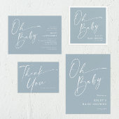 Modern Elegant Script Baby shower Bedankkaart