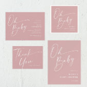 Modern Elegant Script Baby shower Bedankkaart