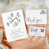 Modern Script Typography | Joyful Arch Wedding Kaart