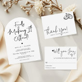 Modern Script Typography | Joyful Arch Wedding Kaart