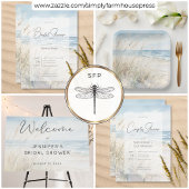 Modern Seaside Waterverf Beach Vrijgezellenfeest Kaart