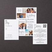 Moderne witte typografie QR-code bruiloft Save The Date (Personaliseer de collectie van deze zelfstandige maker.)