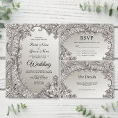 Zilver  modern repetitiediner kaart (Personaliseer de collectie van deze zelfstandige maker.)