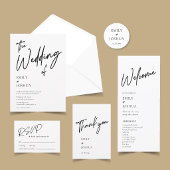 Moderne Zwarte Witte Informele Script Trouw Save The Date