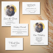 Moderne minimalistische zwart wit Casual bruiloft Plaatskaartje