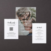 Simple Elegant Photo Moderne Wedding Menu (Personaliseer de collectie van deze zelfstandige maker.)