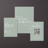 Modern Simple Chic Sage Green Wedding Informatiekaartje (Personaliseer de collectie van deze zelfstandige maker.)