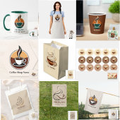 Modern eenvoudig visitekaartje in een coffeeshop