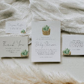 Baby in Bloom Simple Succulent Baby shower Ronde Sticker