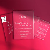 Elegant Minimale Viva Magenta Monogram Grafische b Save The Date