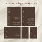 Modern eenvoudig bruiloftsland bruin handwaaier