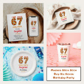 Modern Slice Slice Boy Six Seven Birthday Party Spandoek