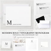 Eenvoudig professioneel modern Klassiek monogram Notitieblok