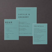 Teal Minimalist First Names Wrap Around Address  (Personaliseer de collectie van deze zelfstandige maker.)