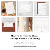 Terracotta Burnt Oranje Botanisch Geen menu RSVP