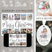 Merry Christmas Trendy Script Round Return Adres Ronde Sticker