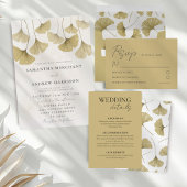 Budget Faux Gold Ginkgo Wedding Save the Date