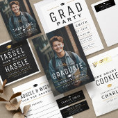 Zwart Modern Eenvoudig Typografie Afstudeerfeest Kaart