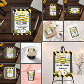 Modern in aanbouw Baby shower Informatiekaartje