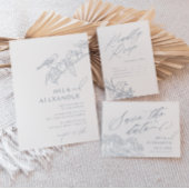 Stoffig Blauw Victoriaans goudsbloem Tafelnummer