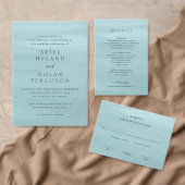 Ariel Blauw Abstracte Waterverf Modern Bruiloft RSVP Kaartje (Personaliseer de collectie van deze zelfstandige maker.)