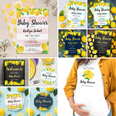 Moderne Waterverf Lemon Tree Baby shower Acryl Uitnodigingen
