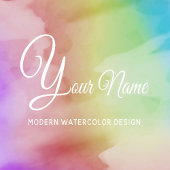 Moderne Waterverf Script Rainbow Pastel Letterhead Briefhoofd