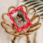 Moderne golvende rand controleren minimale kerst etiket