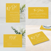 Gele moderne scriptbekisting RSVP-Kaart RSVP Kaartje