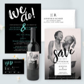 Koele Eenvoudige Unieke Turquoise Foto Dank u Kaar Save The Date