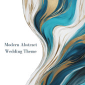 Bruiloft Menu-Modern -Blauw en Goud- Menu